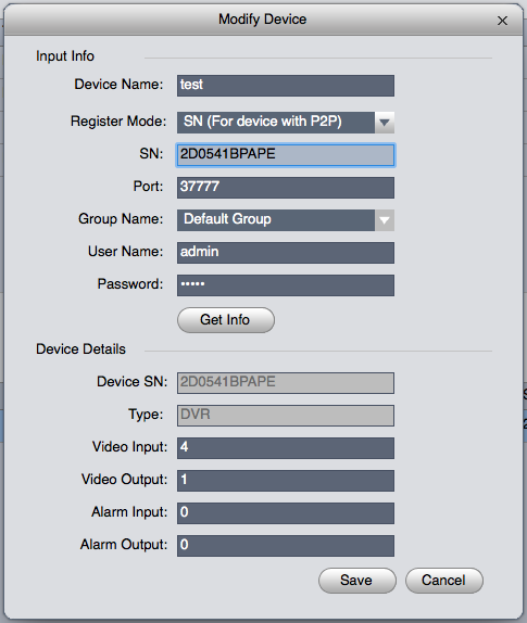 Installer et paramétrer le logiciel pour caméras : SmartPSS (gratuit) - saisie informations