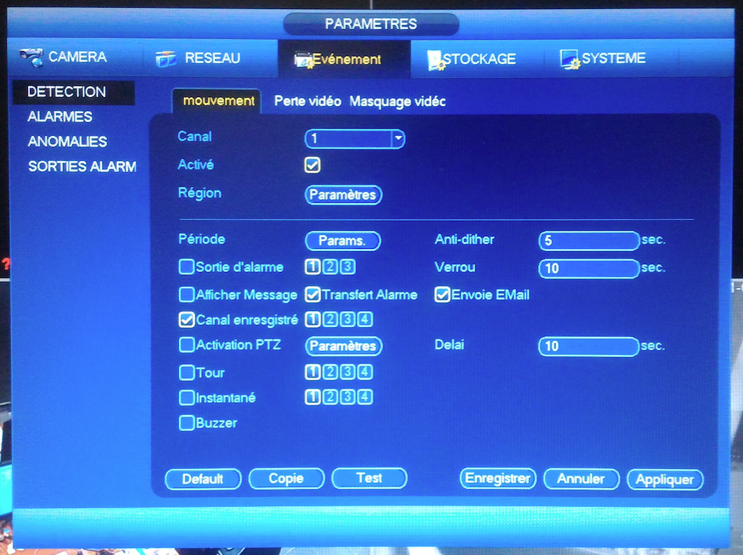 menu-evenement-enregistreur-videosurveillance-dahua- alertes mail